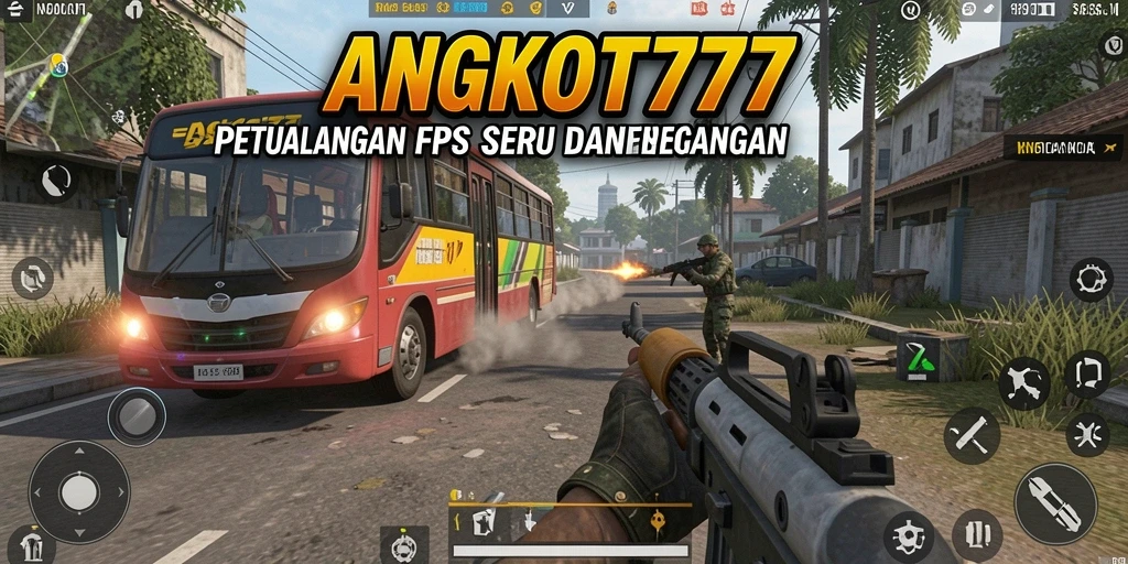 Screenshot utama ANGKOT777 menampilkan aksi tembak-menembak mendebarkan.