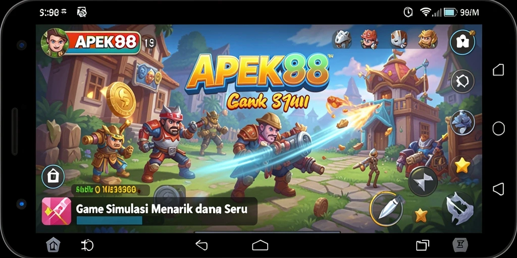 Tampilan gameplay APEK88 yang menampilkan dunia simulasi yang interaktif.