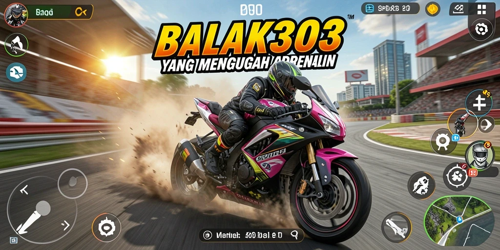 Gameplay BANK303 dengan balapan motor yang intens dan seru.