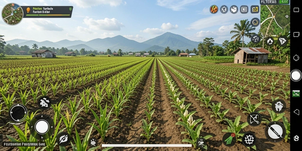 Tangkapan layar FILTER303 menunjukkan aksi bertani yang seru dan menyenangkan.