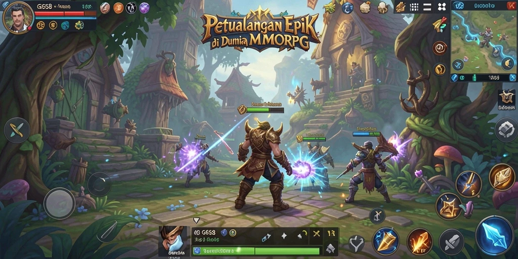 Tampilan gameplay G668 yang penuh aksi dan strategi MMORPG.