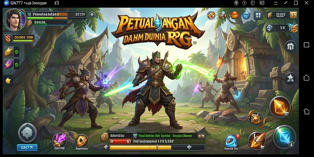 Screenshot menunjukkan aksi seru dalam permainan RPG GN777.