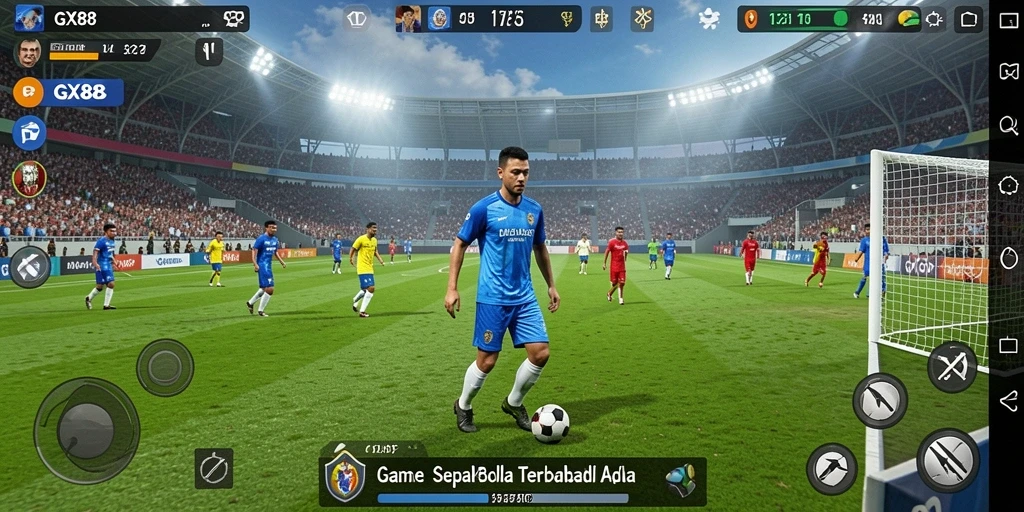 Gameplay GX88 menampilkan aksi seru dalam dunia sepak bola.