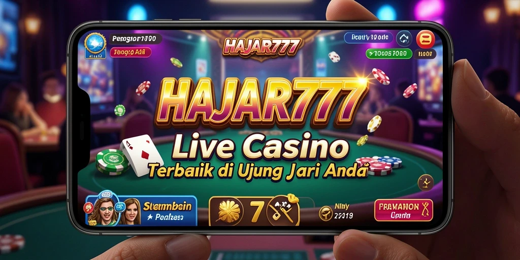 Screenshot gameplay Live Casino HAJAR777 yang menampilkan dealer profesional dan suasana kasino.