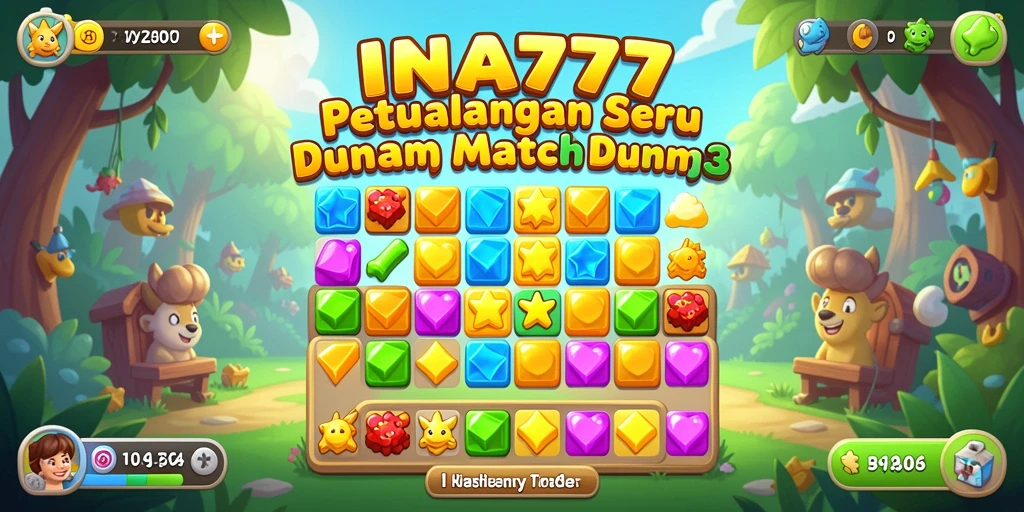 Screenshot gameplay INA777 menampilkan keseruan mencocokkan blok warna-warni.
