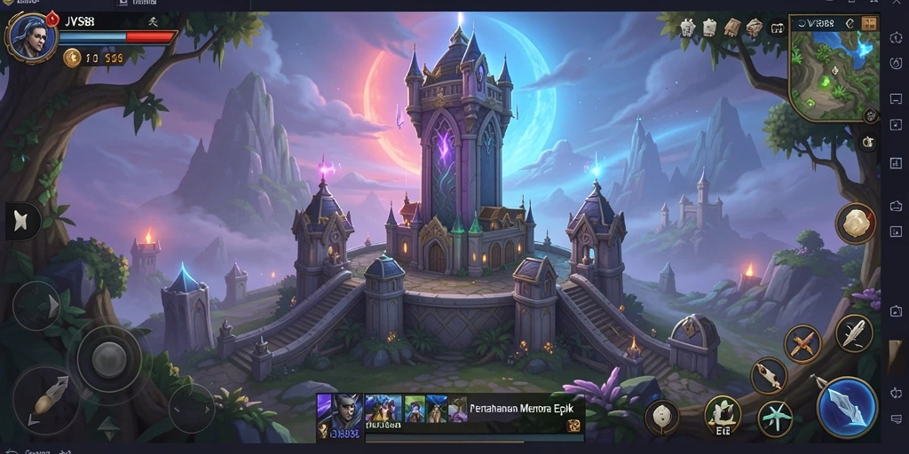 Gameplay JVS88 yang intens di lapangan pertempuran Tower Defense.