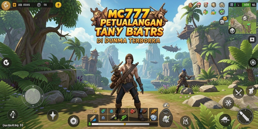 Tampilan gameplay MC777 yang menampilkan dunia terbuka yang luas dan penuh petualangan.