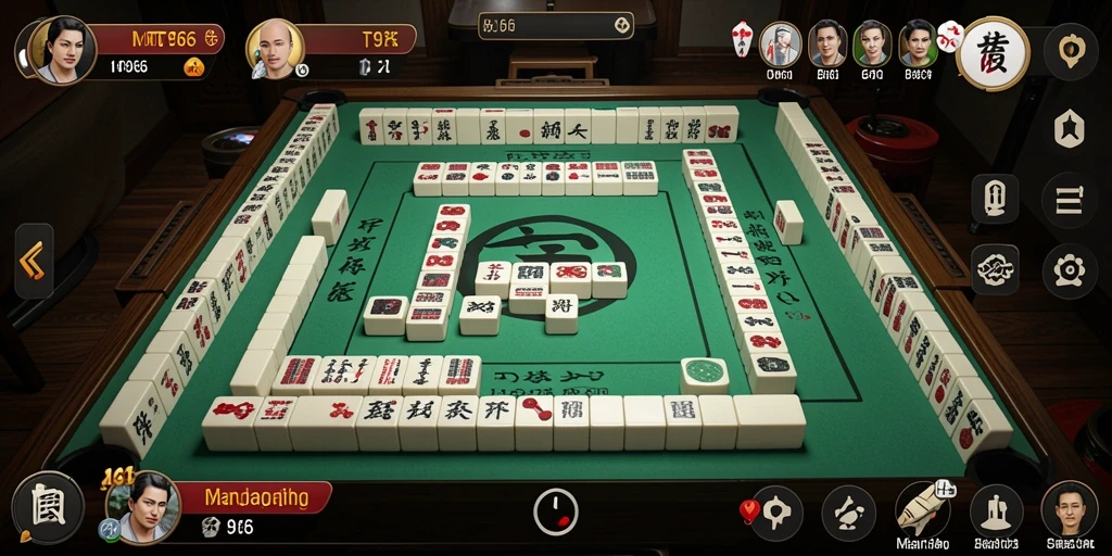 Screenshot utama MT966 menampilkan gameplay Mahjong yang seru dan menarik.