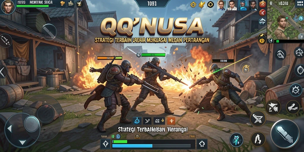 Tampilan dinamis dari gameplay QQNUSA yang penuh aksi dan strategi.