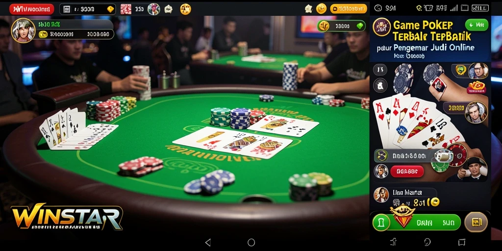 Screenshot WINSTAR menampilkan aksi mendebarkan dalam permainan poker.
